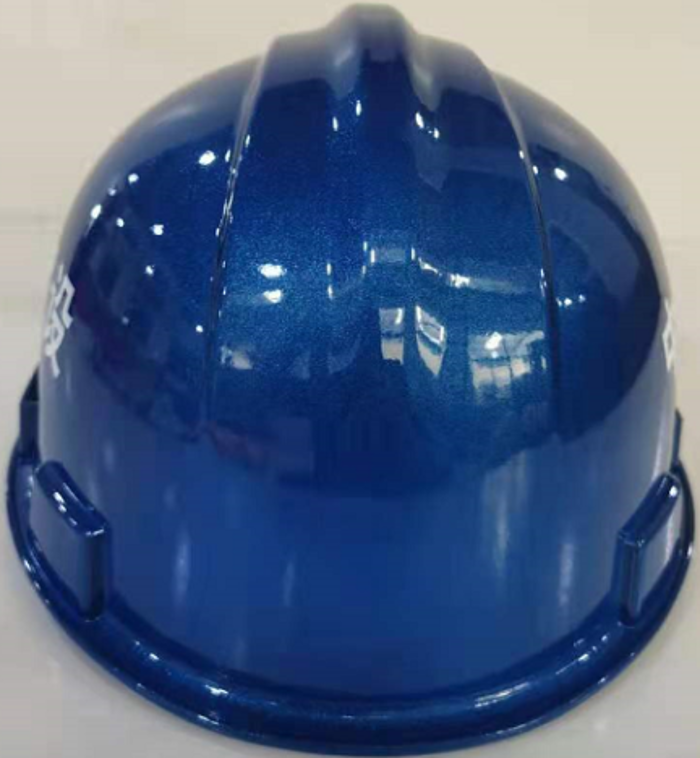 天安玻璃钢蓝色安全帽（三脊型）